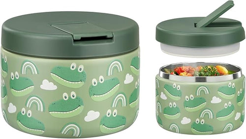 12oz Kids Soup Thermo for Hot Food Insulated Vacuum Food Jar with Buckle Lid, Stainless Steel Wide Mouth Leak Proof Lunch Container for School Travel 1 Pack