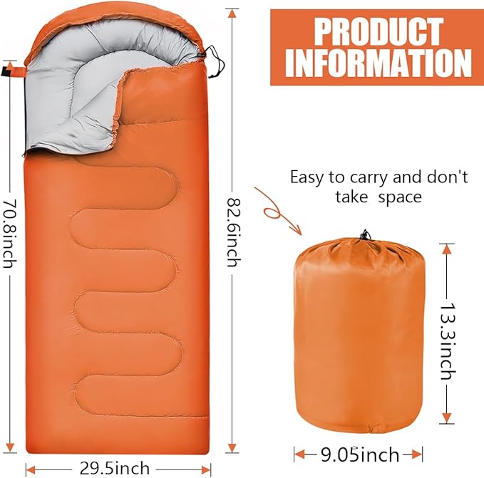 OBTANIM Sleeping Bags Portable Waterproof Camping Sleeping Bag for Adults Kids 4 Seasons Cold Weather or Warm Backpacking Hiking Mountaineering Indoor Outdoor Use