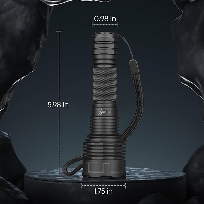 ULTRAFIRE C15 Rechargeable Tactical Flashlight 2000 High Lumens LED Flashlight with Holster,5 Modes,USB,Waterproof for Camping, Outdoor, Emergency Light