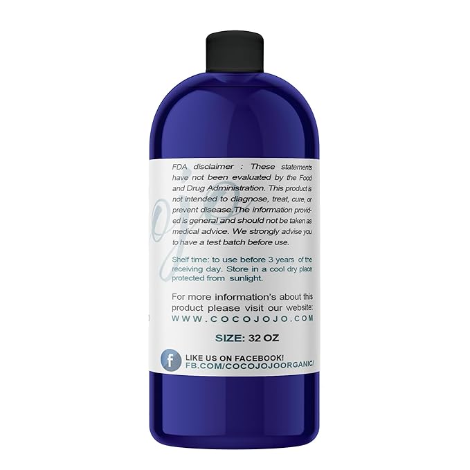 cocojojo 32 ounce Black Cumin Oil - Cold Pressed Pure Natural Black Seed Kalonji Oil Hair Beard Face Lips Joint