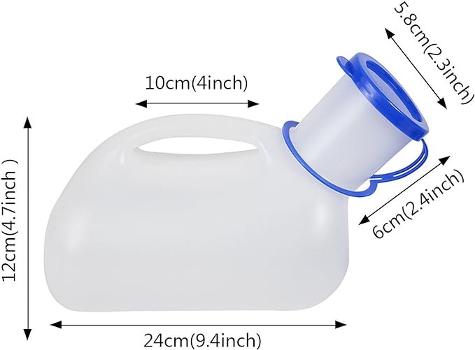 AWOKEN Unisex Urinal, Portable Toilet Urinal for Men and Women, Pee Bottle with a Sealed Lid and Funnel for Elderly Kids and Patients for Camping Outdoor Travel