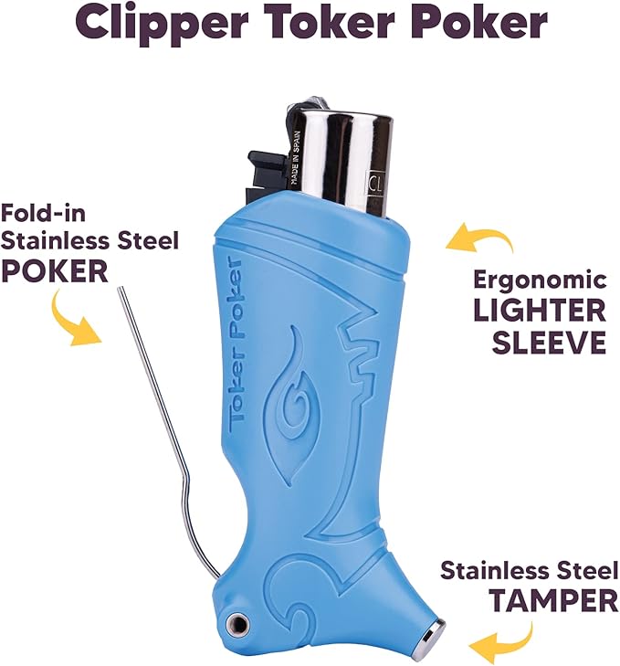 Toker Poker - Clipper Lighter Case - Purple, All Inclusive Tool for Camping and Other - by Toker Poker