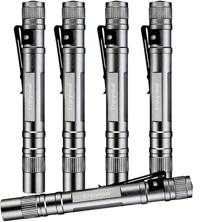 5PCS Pen Flashlights 1000LM Ultra Slim Portable LED Penlight Pocket Pen Light Flashlight with Clip for Indoor Outdoor