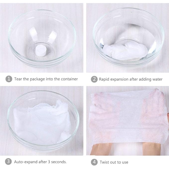 Compressed Towels, Darate 100PCS Portable Disposable Towels - Soft, Durable, Reusable Face Towels - Travel, Home, Outdoor, Camping, Hiking, Sport Hand Cotton Compressed Towels Tablets (100PCS)
