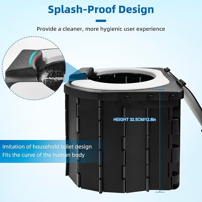 Portable Toilet for Camping Portable Potty for Adults Porta Potty with Lid Travel Toilet Commode Bucket Toilet for Indoor,Outdoor And Emergency Use
