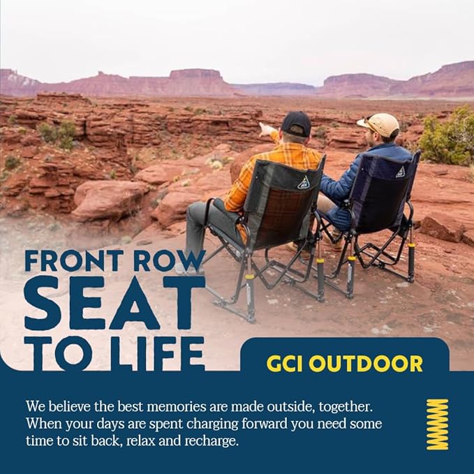 GCI Outdoor Stowaway Rocker - Varsity Black/Gray
