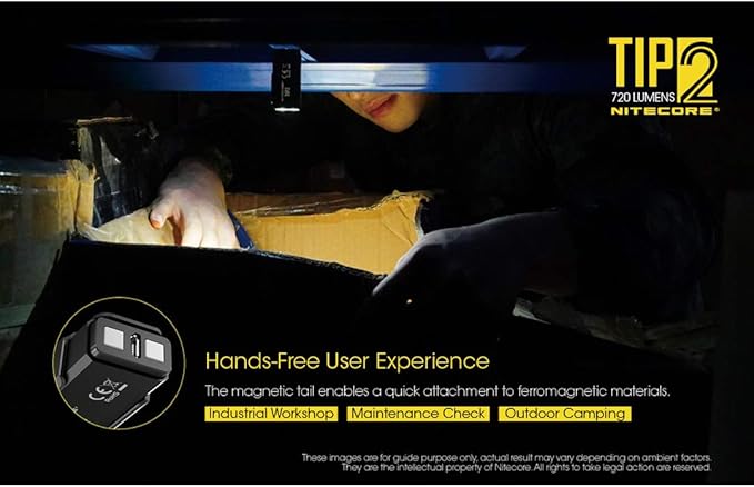 Nitecore TIP 2 (TIP2) Keychain Flashlight, 720 Lumen LED High Lumen USB Rechargeable for EDC Pocket with LumenTac Charging Cable