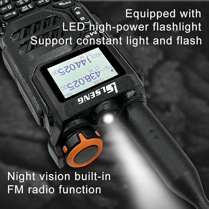 UV-K5 Long Range Portable Amateur Walkie Talkie 200Ch 5W Air Band Dual Band VHF UHF DTMF FM Scrambler Emergency Weather NOAA Wireless Frequency Copy Ham Handheld Two Way Radio(1 Pack)