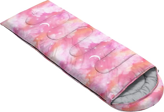 QOOMO Animals Camping Sleeping Bags,3 Season Warm & Cool Weather,Lightweight,Waterproof Sleeping Bags for Adults & Kids,Traveling,and Outdoors,Camping Gear Equipment