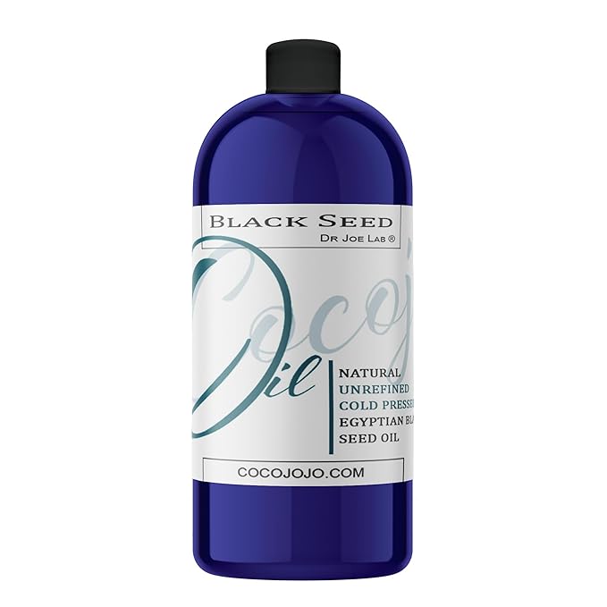 cocojojo 32 ounce Black Cumin Oil - Cold Pressed Pure Natural Black Seed Kalonji Oil Hair Beard Face Lips Joint