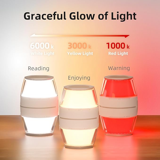 Twist Light LED Ambient Lighting with Hook, 520 Lumens 3 Colors Adjustable Mood Lighting Present Light Rechargeable Lantern for Bedroom Decor, Camping, Party, Travel, Home Essentials