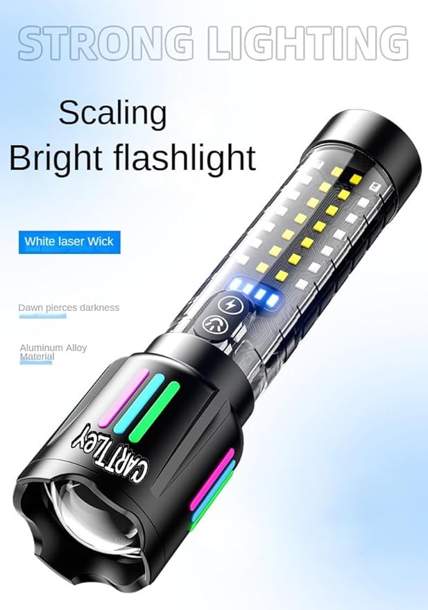 Rechargeable Flashlights High Lumens, 2,000,000 Lumens Handheld LED Flashlight 5 Modes, Zoomable, IPX6 Waterproof Powerful Tactical Flashlight for Emergencies, Camping, Hiking