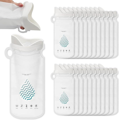 Coolrunner Disposable Urine Bags,8/12/20/24 Pack Camping Pee Bags, Disposable Urinals Vomit Bags for Travel Urinal Toilet Traffic Jam Emergency Portable Toilet Bee Bag for Men Women Kids Patient