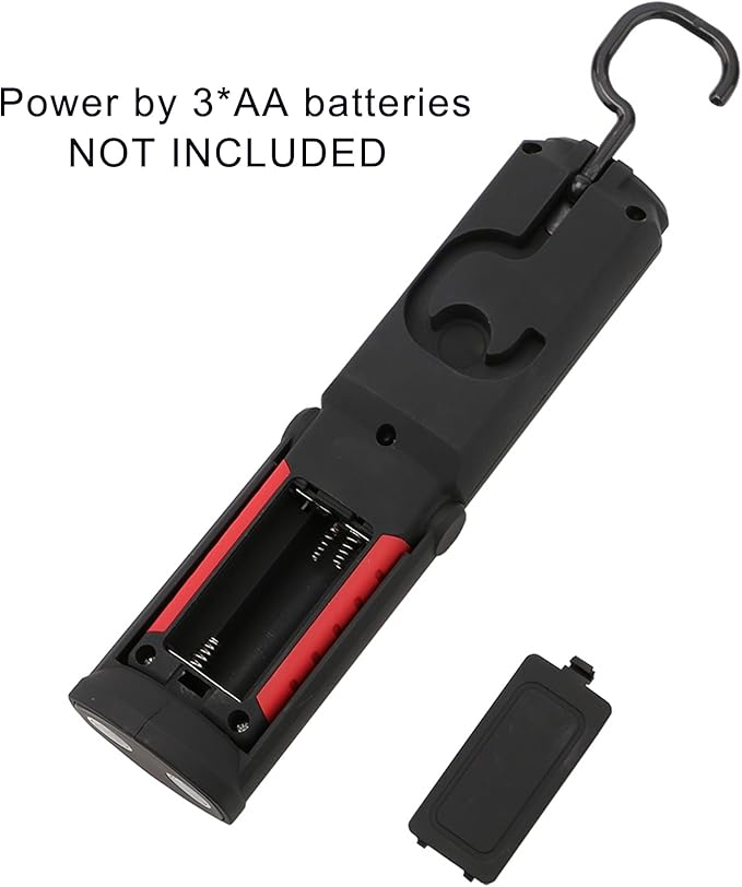 LED Magnetic Worklight,Portable Battery Powered Inspection Lamp Trouble Light for Mechanic Tool,Camping,Grill,Emergency(Red,Batteries NOT Included)