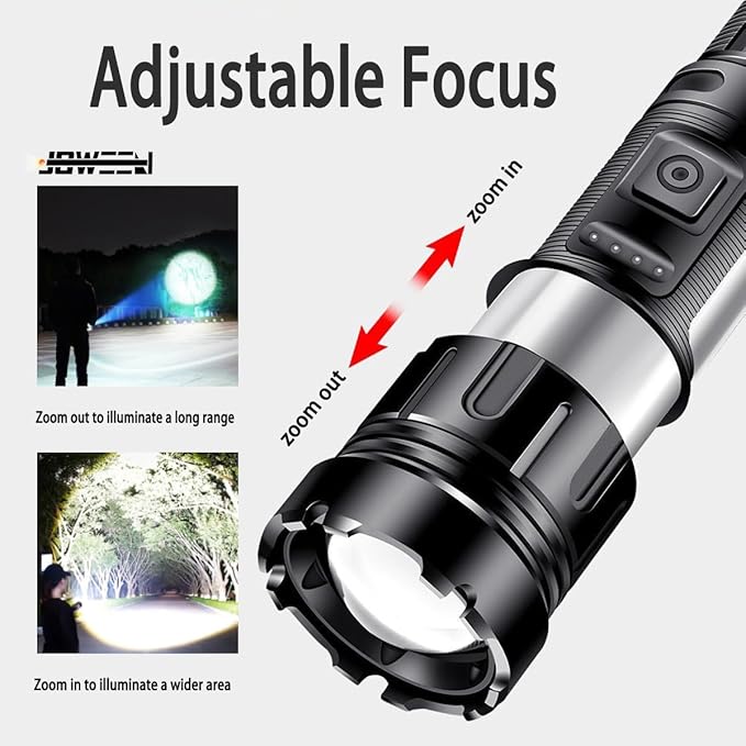 Rechargeable Flashlight, Portable and Super Bright Torch Light with 7 Modes, Power Output Function, IPX5 Waterproof for Outdoor Activities