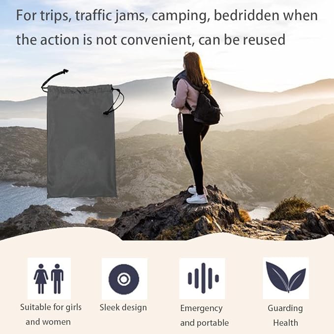 Ladies Urinal, Girls Silicone Urinal Portable, for Outdoor Activities, Camping, Reusable with Waterproof Bag