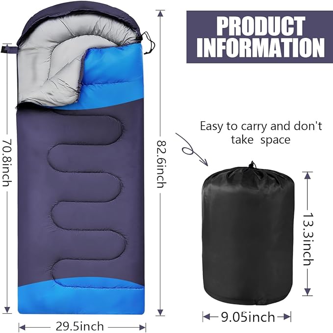 OBTANIM Sleeping Bags Portable Waterproof Camping Sleeping Bag for Adults Kids 4 Seasons Cold Weather or Warm Backpacking Hiking Mountaineering Indoor Outdoor Use