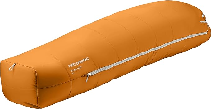 Retrospec Dream Mummy Sleeping Bag - 30°F Camping & Travel Essential Gear with Water - Resistant Shell & Synthetic Fill - Zippered Pocket & Stuff Sack