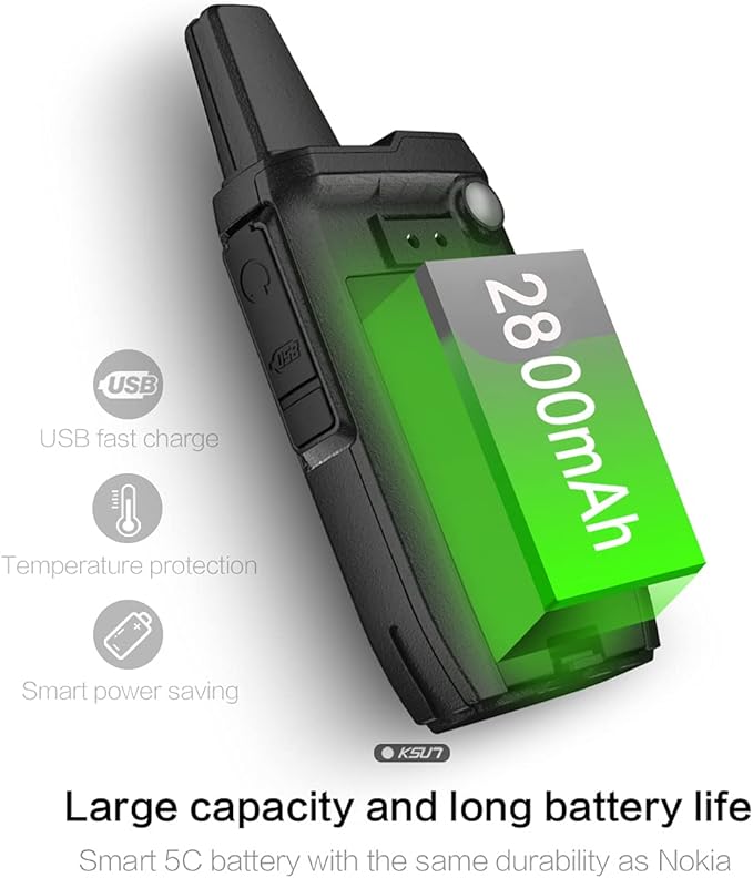 KSUN Walkie Talkies for Adults Rechargeable with Earpiece 22 FRS Channels LCD Screen,VOX Flashlight Rechargeable Battery Portable for Cruise Camping Hiking GZ20 (4 Pack)