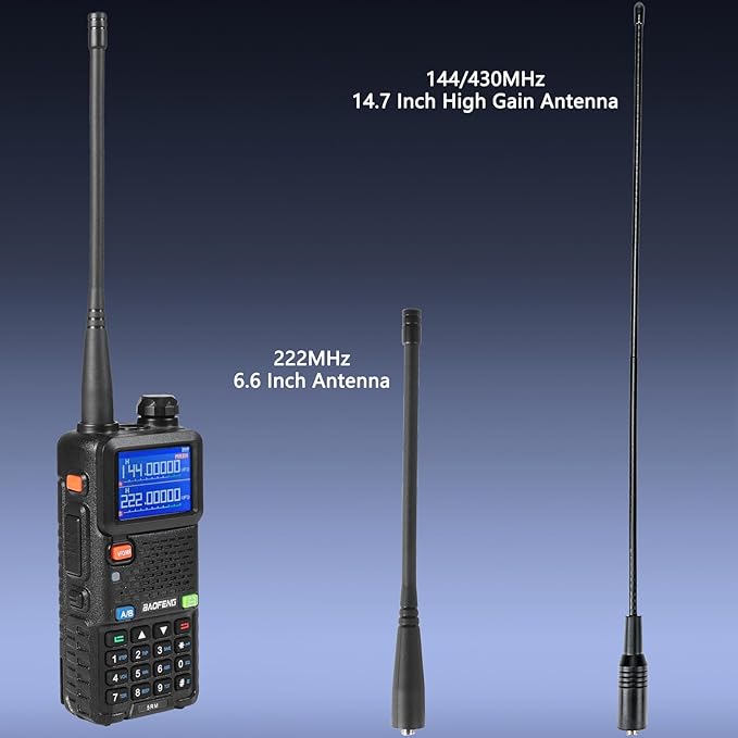 Ham Radio Handheld Baofeng Radio 5RM Long Range Walkie Talkies UV-5R Upgraded Two Way Radio, NOAA Weather, Type C Charging, 999CH Frequency Copy, Rechargeable 2500mAh Battery, Hiking Hunting Trip