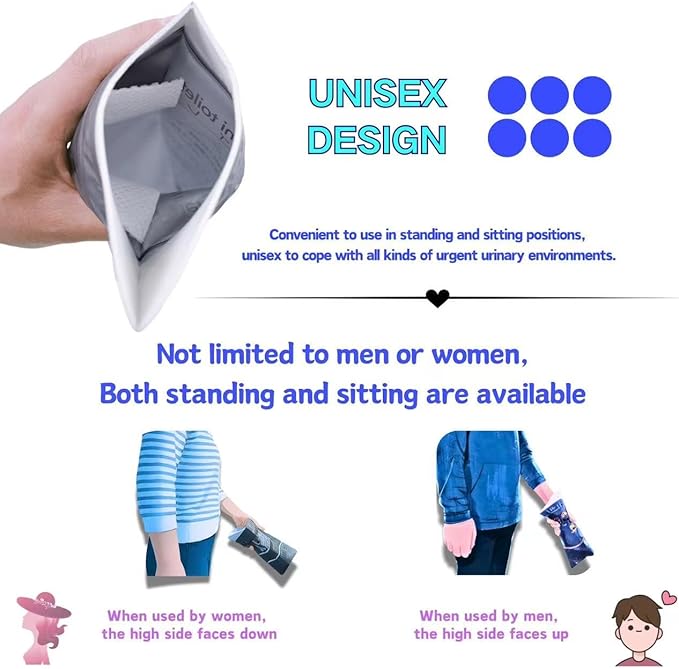 Disposable Urinal Bags, 10/20-Pack, 700ML, Portable Camping Pee Bags for Travel, Traffic Jams, Leak-Proof Bags for Men, Women, Kids