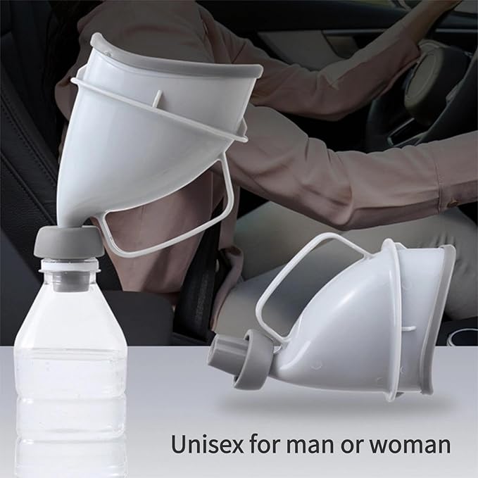 Unisex Urination Device Travel Emergency Toilet, Urinal Device with Tube and Handle, Travel Pee Bottle for Men and Women, Urinal Funnel Pee Funnel Women Pee Cup Stand Up for Outdoor, Camping