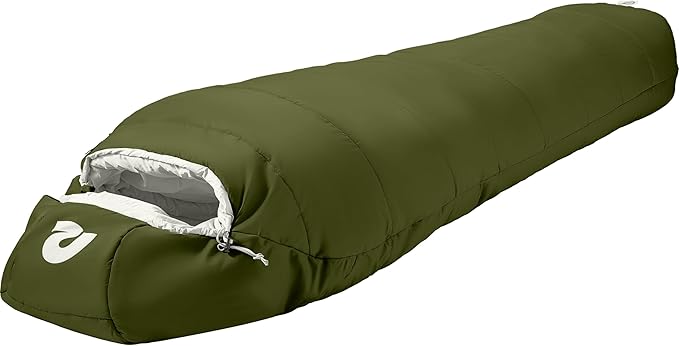 Retrospec Dream Mummy Sleeping Bag - 30°F Camping & Travel Essential Gear with Water - Resistant Shell & Synthetic Fill - Zippered Pocket & Stuff Sack