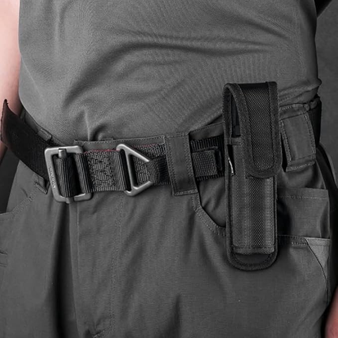 Flashlight Holster, Nylon Flashlight Pouch Waterproof Torch Carry Case for Camping Hiking Emergency