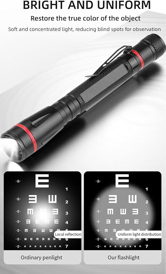 LUXJUMPER 2 Packs Pen Flashlights, 100 Lumens Bright Small Flashlight 3 Modes, Powered by AAA Batteries, Water Resistant, Tail Switch Pocket EDC Flashlight with Clip for Camping, Emergency, Gift