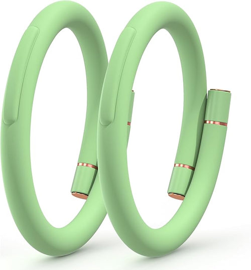 2 Pack Mosquito Repellent Bracelets, Insect & Pest Repellent Wristbands for Adults and Kids, DEET Free, Mosquito Repellent Bands Outdoor Patio (16 Replacement Cores - Green)