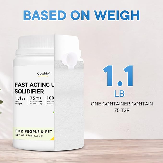 1.1LB Urine Super Absorbent with Spoon,Toilet Gel Powder for Portable Toilet/Bedpans, Eco Gel Camping Toilet Chemicals, Sodium Polyacrylate Solidifier for Pet Loo, Urinal Deodorizer - by Qucship