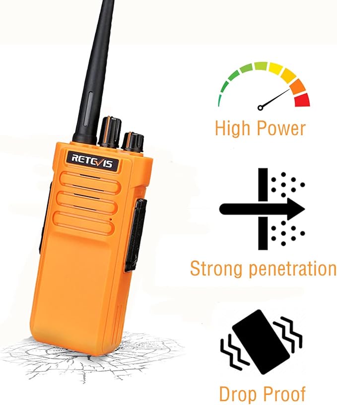 Retevis RT29 2 Way Radio Long Range, High Power Walkie Talkies Adults with 3200mAh Battery, Emergency Alarm VOX Two Way Radio for Off-Road(1 Pack)