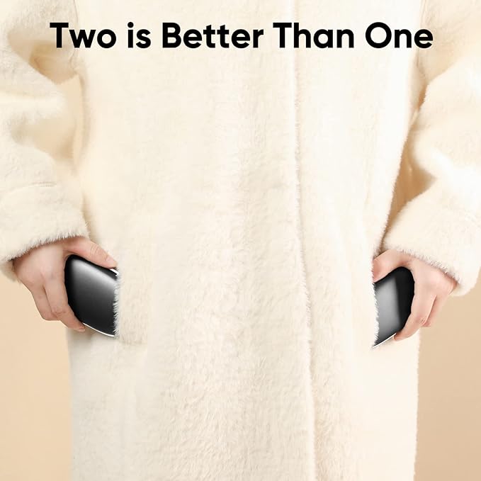 2 Pack Hand Warmer Rechargeable, Magnetic Twins Electric Hand Warmer, Reusable Type-C USB Handwarmer, Portable Hand Warmer 8000mAh, Great for Outdoor Sports, Hunting, Camping, Golf, Warm Gifts