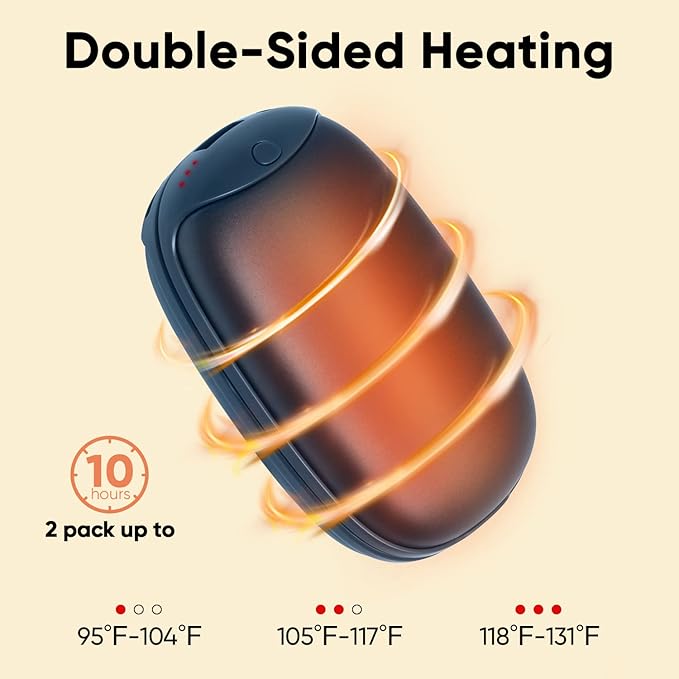 2 Pack Hand Warmer Rechargeable, Magnetic Twins Electric Hand Warmer, Reusable Type-C USB Handwarmer, Portable Hand Warmer 8000mAh, Great for Outdoor Sports, Hunting, Camping, Golf, Warm Gifts