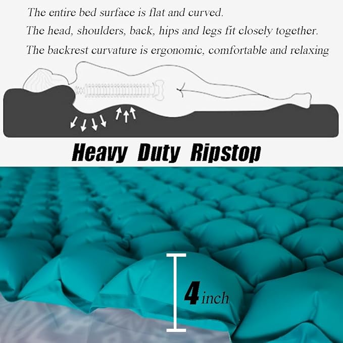 Sleeping Pad Ultralight Inflatable Sleeping Pad for Camping,Built-in Pump, Ultimate for Camping, Hiking,Lightweight Inflatable Sleeping pad