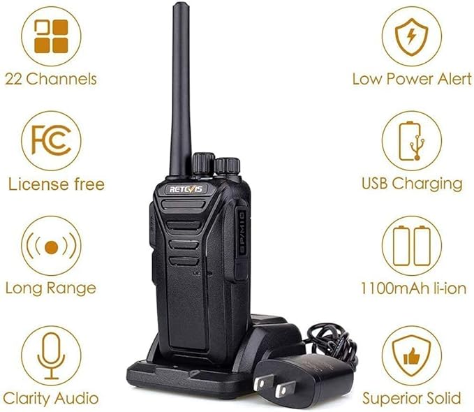 Retevis RT27 Walkie Talkies for Adults,2 Way Radios Rechargeable,VOX,Easy Operation,Durable,Two Way Radio for Family Hiking Camping Road Trip(2 Pack)