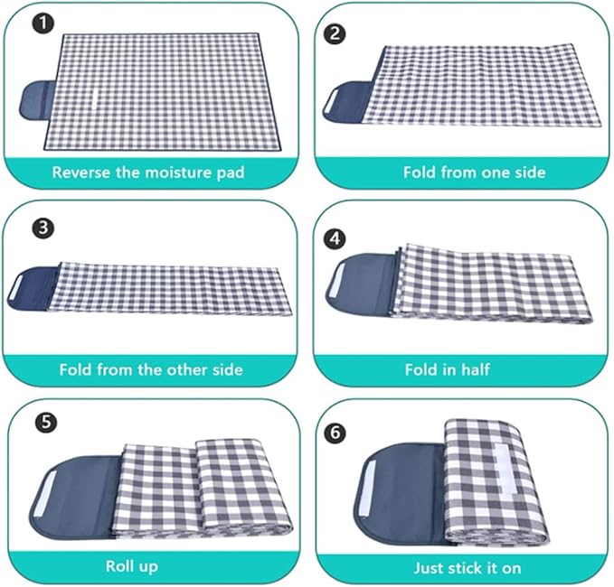 RUIBOLU Large Picnic Blanket Beach Blankets, 80''x80'' Picnic Mat Waterproof Beach mat Outdoor Park Blanket