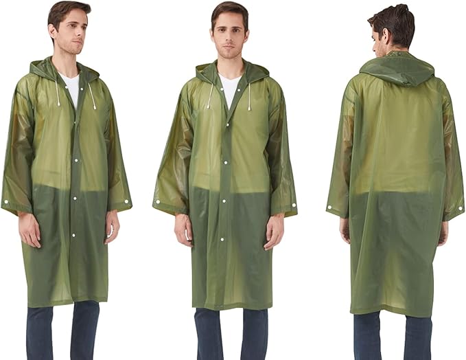 Rain Ponchos Raincoats for Adults Women Men, Reusable 2 Pack Rain Jacket Coats with Hood for Family Disney Camping Hiking