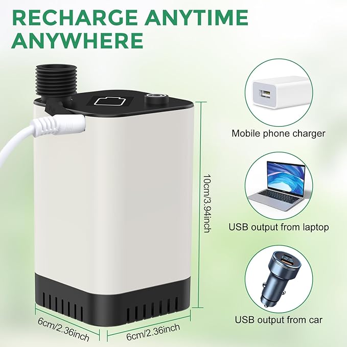 INSMART Portable Camping Shower, Rechargeable Electric Shower Pump,Multiple Spray Modes Head with Handheld Adjustment for Outdoor Hiking, RV Travel, Traveling,Washing,Camp, Pet Cleaning,Car Wash