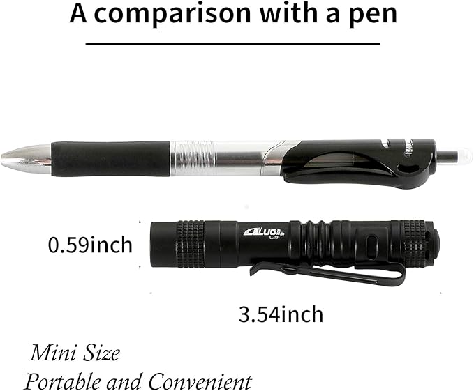 Handheld Pen Flashlight 150 Lumens Lamp Clip Mini Pen Light Small Pocket Penlight(2 Short)