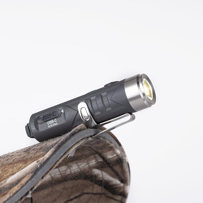 RovyVon Aurora A1 Keychain Flashlights, USB-C Rechargeable Max 650 High Lumens Super Bright with EDC Small Size, 5 Mode Easy Use with Clip,Waterproof,Perfect for Camping Emergencies Gift(Gray)