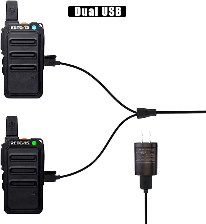 Retevis RT19 Walkie Talkies Rechargeable FRS 22 Channel 1300mAh Lightweight Small Two Way Radio Long Range Walky Talky for Neighborhood Skiing Gift Hunting(2 Pack)