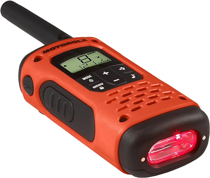 Motorola Solutions, Portable FRS, T605_H2O, Talkabout, Two-Way Radios, Emergency Preparedness, Rechargeable, 22 Channel, 35 Mile, Orange W/Black, 2 Pack