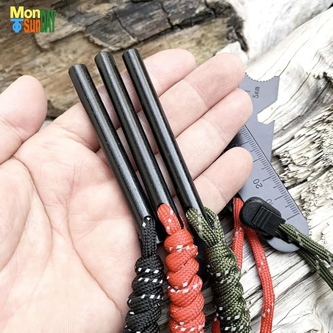 M.T.SCamping Emergency fire Starters Camping Outdoor Starry Sky Firewood Wilderness Survival Matchwood Igniter… (Orange)