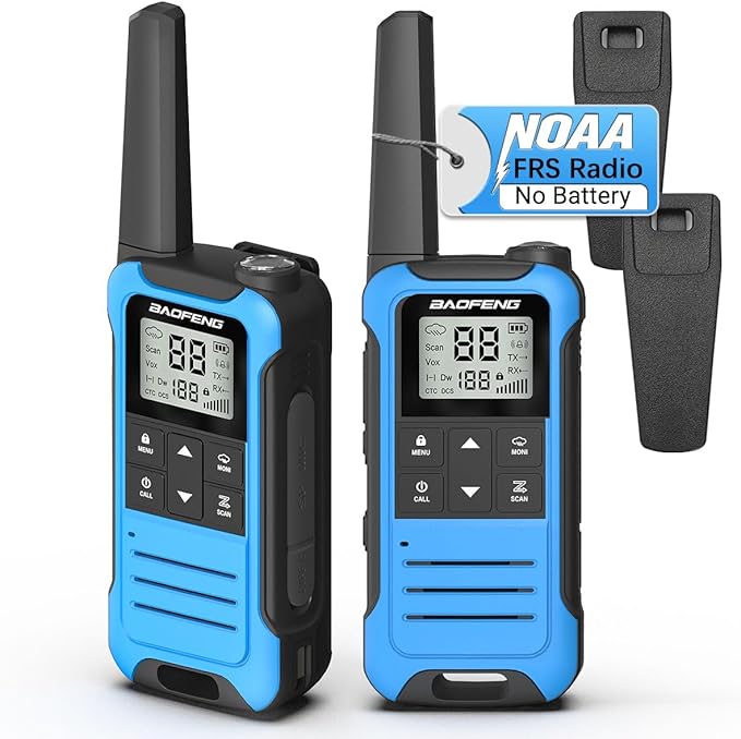 Walkie Talkies Long Range walkie talkie for Adults with 22 Channels FRS Radio for Kids VOX Scan LCD Display with LED Flashlight for Field, Survival Biking Hiking Cruise Ship Camping (no battery)