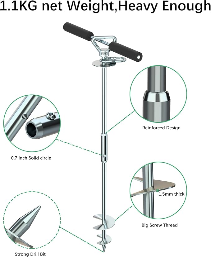 Dog Tie Out Stake-Heavy Duty 304 Stainless Steel Dog Anchor,360°Swivel Yard Stake for Dog Allows Dogs over 250 LBS,Dog Stake for Outside Beach,Camping,Yard,Suitable for Any Dog Tie Out Cable and Leash