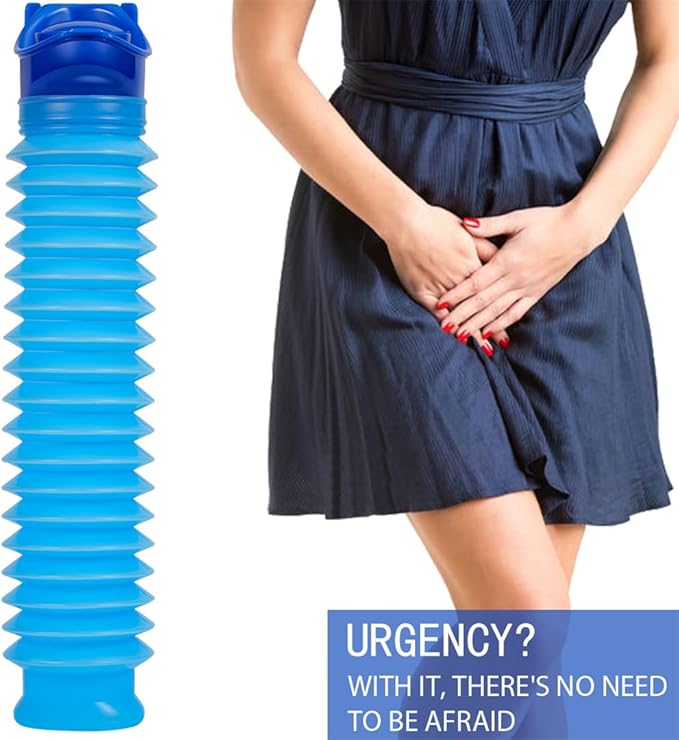 Emergency Toilet Portable Potty Pee Bottles for Male Female Kids Shrinkable Urinal Urine Bottle Outdoor Camping Travel Traffic Jam 750ml