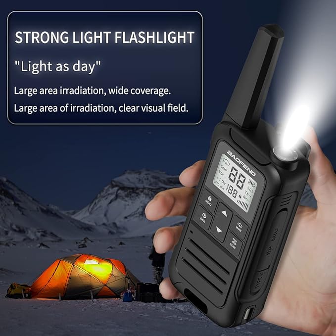 Baofeng Walkie Talkies F22 Long Range Walkie Talkies for Adults with 22 FRS Channels, Family Walkie Talkie with LCD Display Flashlight VOX for Camping Hiking Accessories Gear Toys Two Way Radio