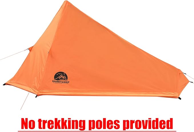 1 Person Trekking Pole Tent for Backpacking - Ultralight Backpacking Tent, Waterproof Hiking Tent for Camping, Lightweight Camping Tent for Scouts, Trekker(NO Trekking Poles)
