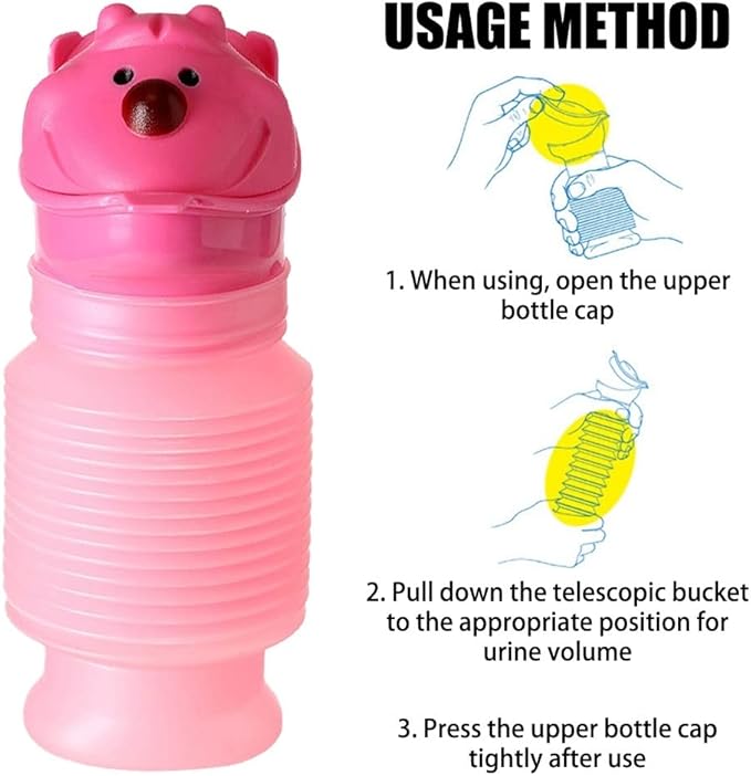 MiOYOOW Portable Urinal Bottle, Shrinkable Emergency Urinal Leakproof Pee Bottle for Car Camping Hiking Traveling (600ML/750ML)